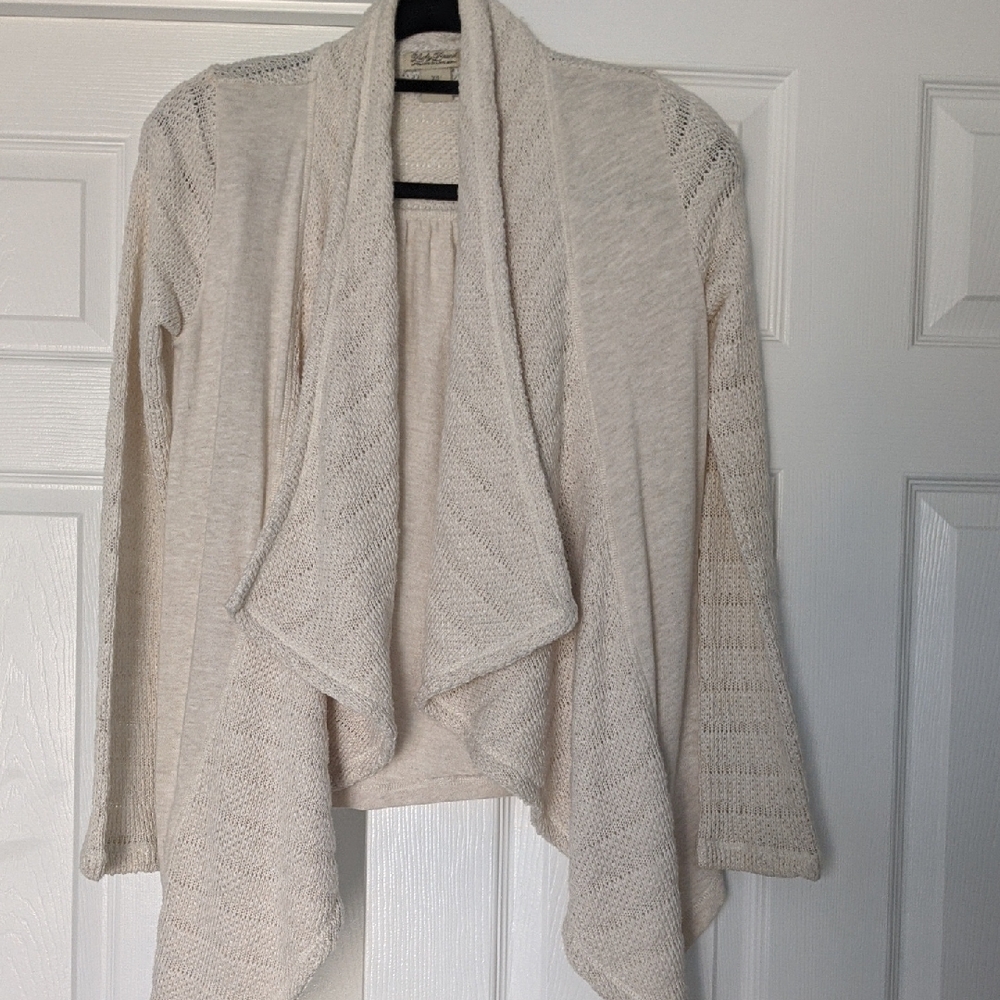 Lucky Brand Cream Draped Cardigan